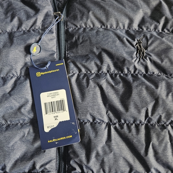 NWT!!! Polo Ralph Lauren Performance 750 Fill Navy Blue Puffer Vest. Size XL - Picture 10 of 10
